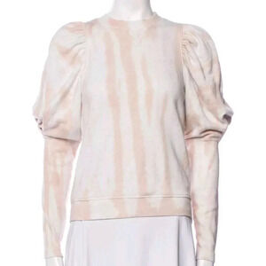 Ulla Johnson Harlen Top Women's Small White Brown Pink Tie-Dye Pullover Stretchy